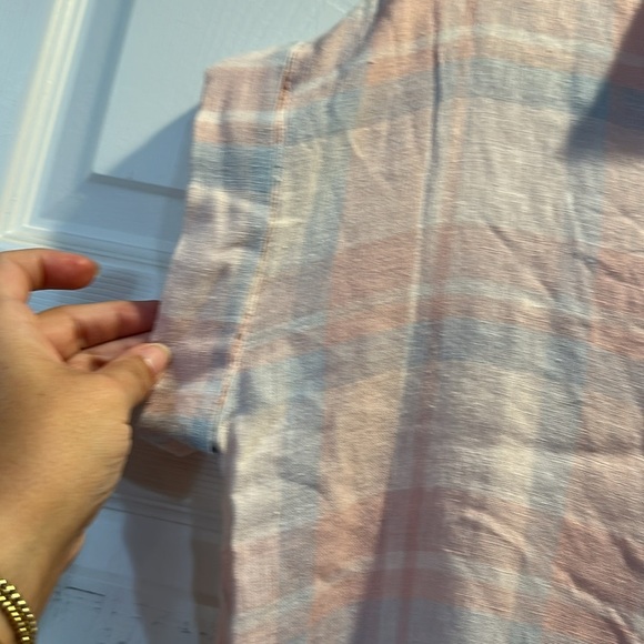 Rails Whitney Linen Verona Plaid Oversized Camp Button Down Shirt S - Picture 5 of 9